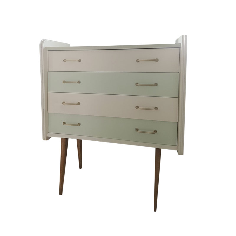 800x800 commode vintage années 60 pieds fuseaux, bicolore 1