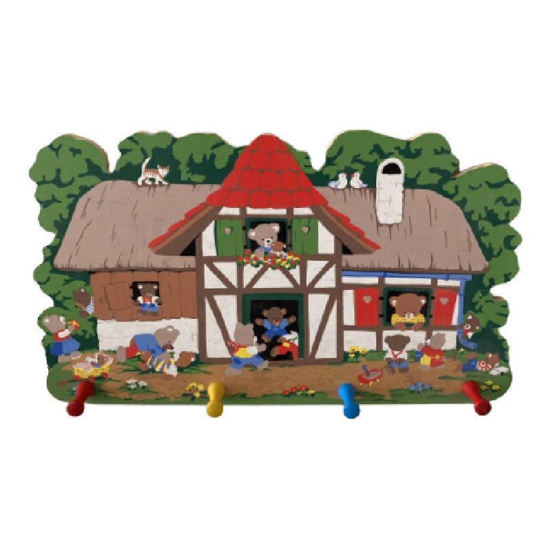 Porte manteau mural 4 supports Oursons - photo_2