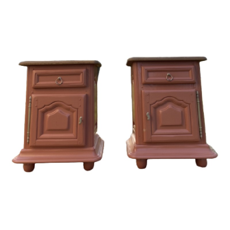 Paire de chevets vintage relookée - photo_2