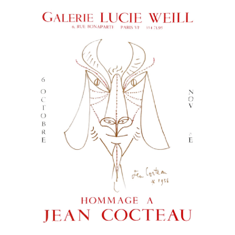 Jean COCTEAU Affiche GALERIE LUCIE WEILL 1983 - photo_2