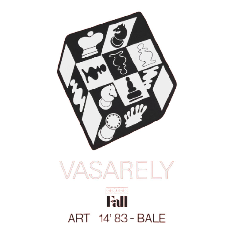 Vasarely Affiche Echecs Rouge 1983 - photo_2