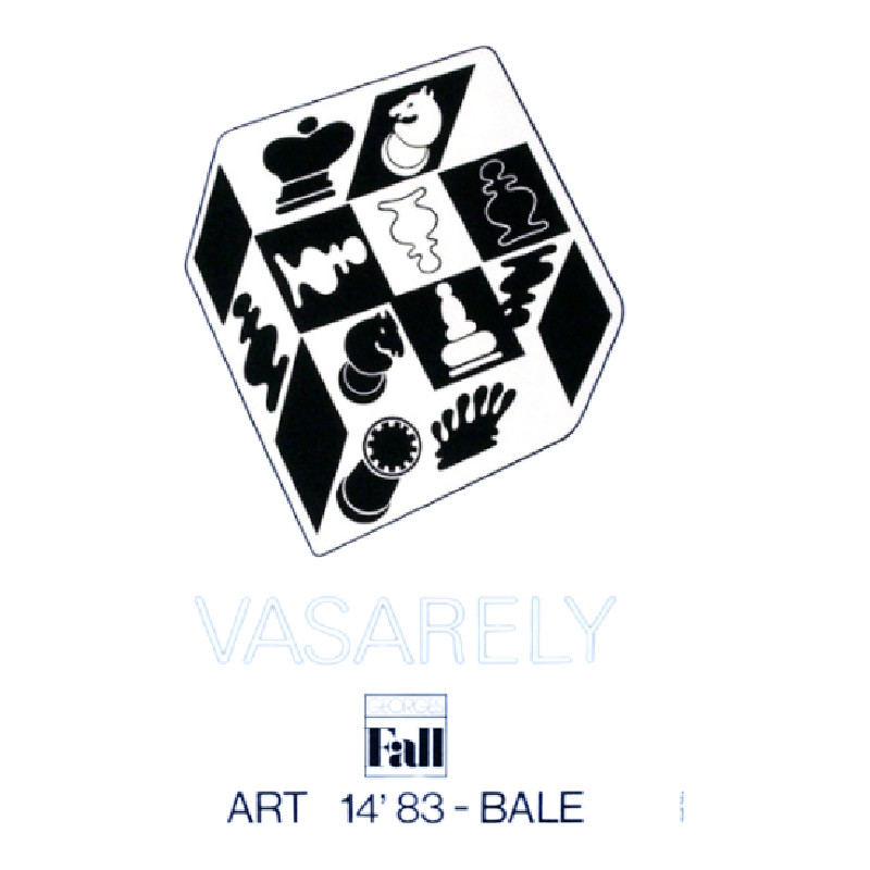 Victor VASARELY affiche ECHECS BLEU 1983 - photo_2
