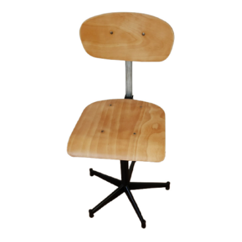 Chaise d\\\'école bois et acier - Chaises vintage - photo_2