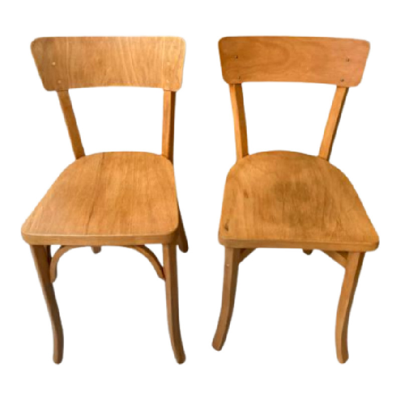 Paire de chaises bistrot rénovées "miel doré" - Chaises vintage - photo_2