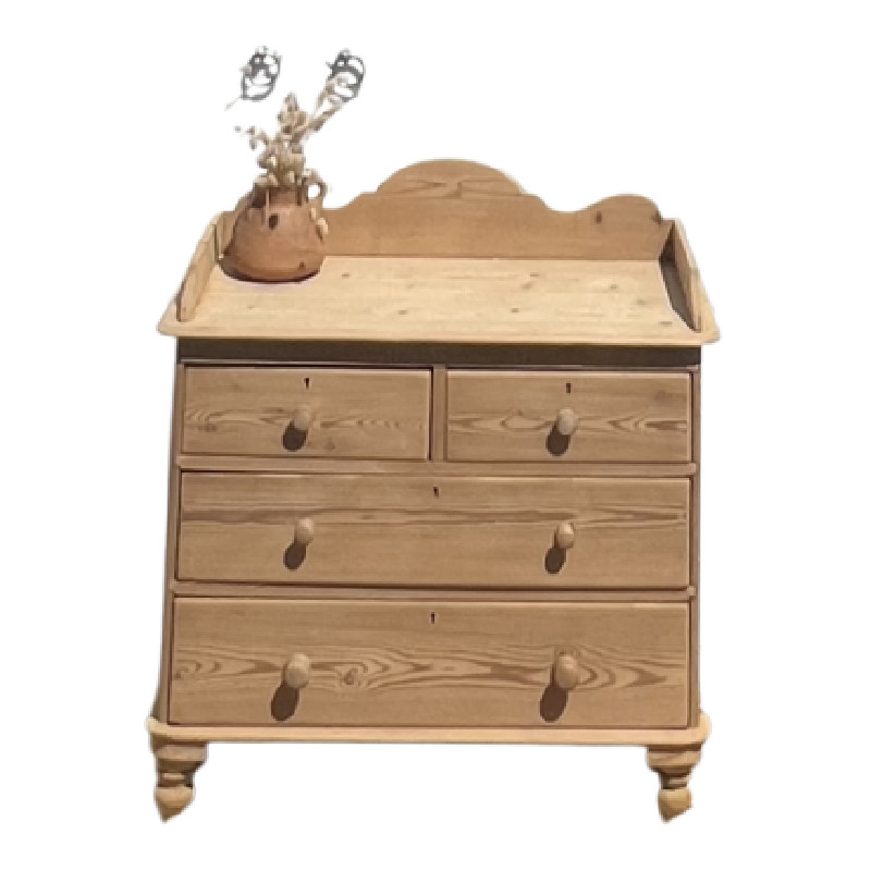 Commode anglaise ancienne en bois massif brut - Commodes et chiffonniers vintage - photo_2