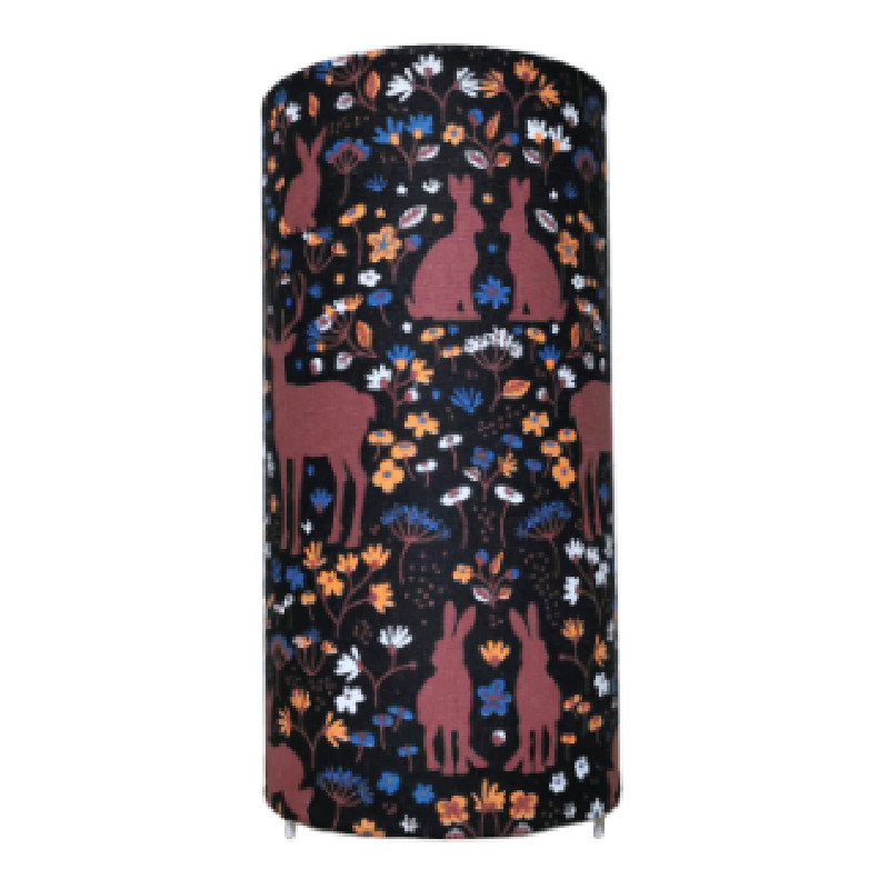 Lampe tube à poser, lampe de chevet, imprimé rennes, lapins et forêt, hauteur 31cm - Lampes et veilleuses neuf - photo_2