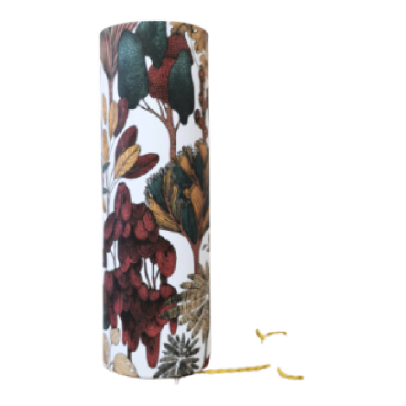 Lampe tube d'ambiance, imprimé motif vintage fleurs et feuilles, hauteur 46cm - Lampes et veilleuses neuf - photo_2